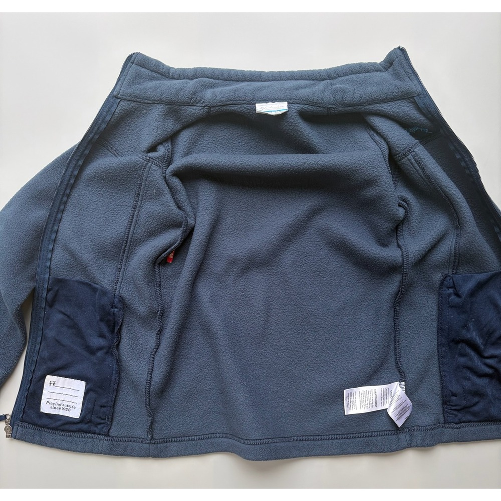 Columbia Kids Steens Navy Blue Full Zip Fleece Jacket Size Medium 10-12 - Picture 6 of 7